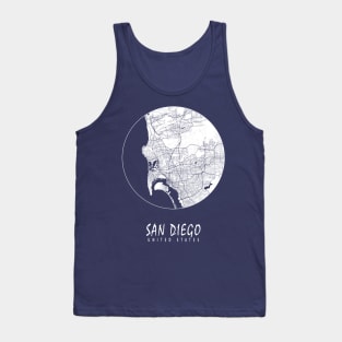 San Diego, California, USA City Map - Full Moon Tank Top